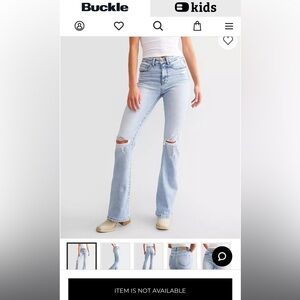 Buckle Light Blue Distressed Bootcut Jeans